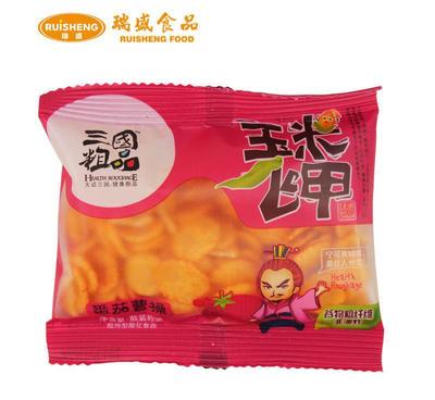 膨化零食綠色休閑食品玉米飛甲 散裝稱(chēng)重清真非油炸 玉米片番茄